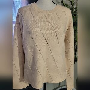 Baltic Born Elegant Cream Sweater With Bell Sleeves for Women Size Small